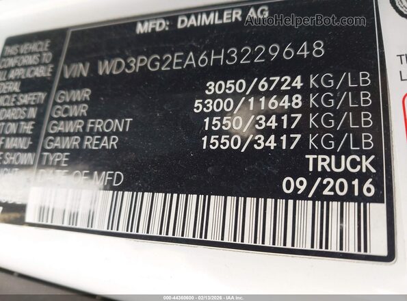 WD3PG2EA6H3229648 2017 MERCEDES-BENZ METRIS Белый Вид подкапотного пространства