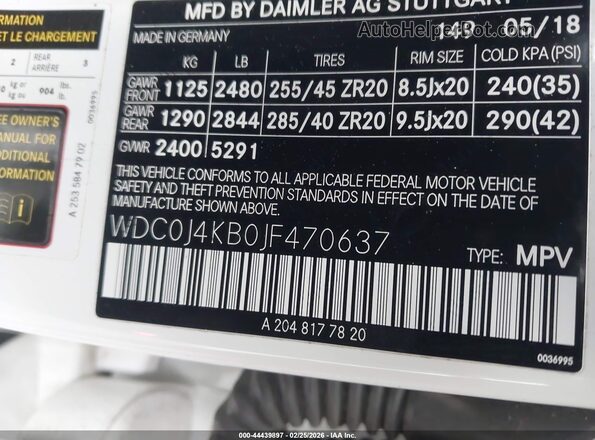 WDC0J4KB0JF470637 2018 MERCEDES-BENZ GLC 300 COUPE Белый Вид подкапотного пространства