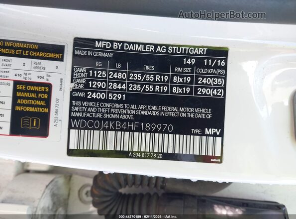 WDC0J4KB4HF189970 2017 MERCEDES-BENZ GLC 300 COUPE White Вид підкапотного простору