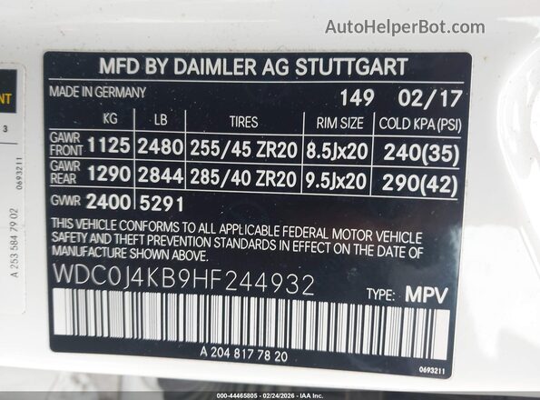 WDC0J4KB9HF244932 2017 MERCEDES-BENZ GLC 300 COUPE Белый Вид подкапотного пространства