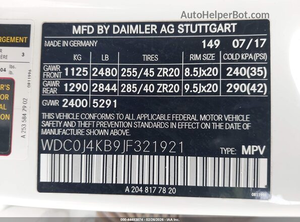 WDC0J4KB9JF321921 2018 MERCEDES-BENZ GLC 300 COUPE Белый Вид подкапотного пространства