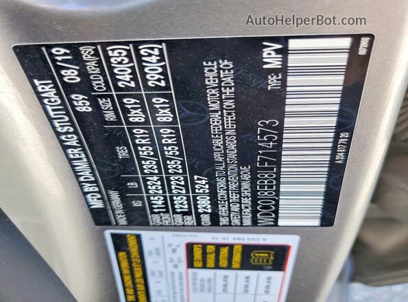 WDC0J8EB8LF714573 2020 MERCEDES-BENZ GLC-CLASS Black Vista interior de 360 grados