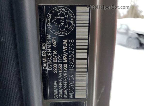 WDCYC3KF1GX252798 2016 MERCEDES-BENZ G-CLASS Зеленый Вид наклейки с VIN-кодом