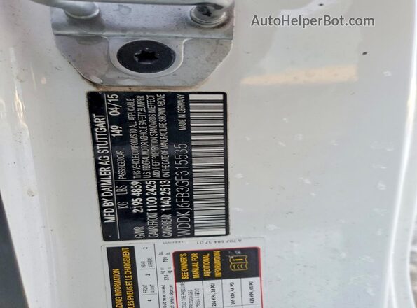 WDDKJ6FB3GF315535 2016 MERCEDES-BENZ E Белый Вид подкапотного пространства