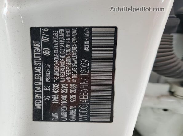 WDDSJ4EB6HN412029 2017 MERCEDES-BENZ CLA-CLASS White VIN sticker view