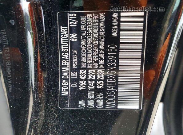 WDDSJ4EBXGN339150 2016 MERCEDES-BENZ CLA-CLASS Черный Вид наклейки с VIN-кодом