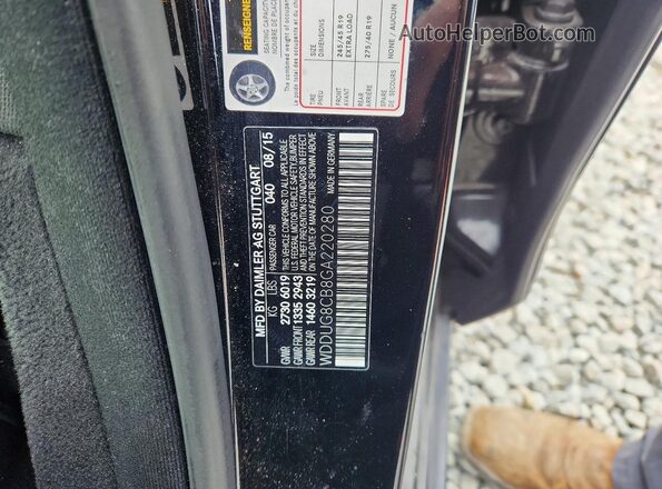 WDDUG8CB8GA220280 2016 MERCEDES-BENZ S Черный Вид наклейки с VIN-кодом