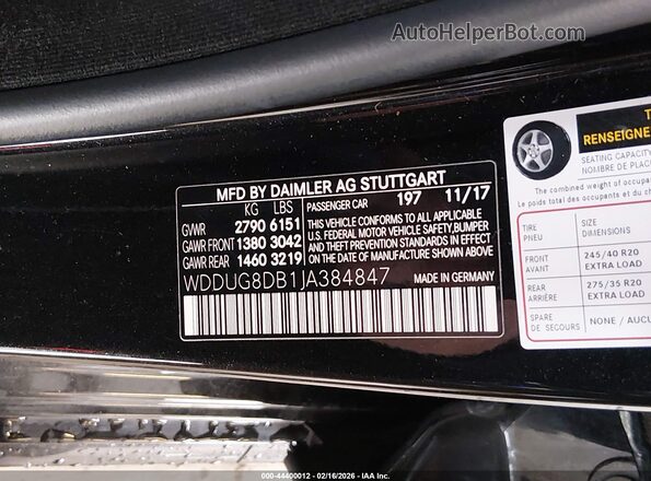 WDDUG8DB1JA384847 2018 MERCEDES-BENZ S-CLASS Черный Вид подкапотного пространства