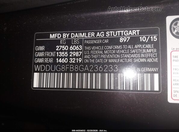 WDDUG8FB8GA236233 2016 MERCEDES-BENZ S-CLASS Черный Вид подкапотного пространства