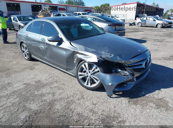 WDDWF4JB7HR248856 2017 MERCEDES-BENZ C-CLASS Серый Передняя правая четверть