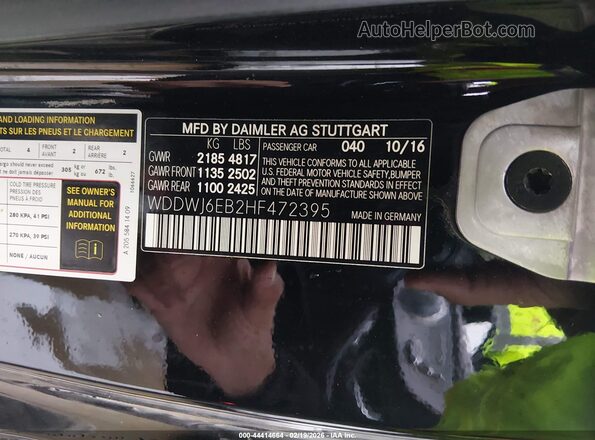 WDDWJ6EB2HF472395 2017 MERCEDES-BENZ AMG C 43 Черный Вид подкапотного пространства