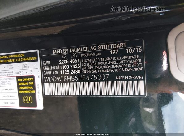 WDDWJ8HB5HF475007 2017 MERCEDES-BENZ AMG C 63 Black Widok komory silnika