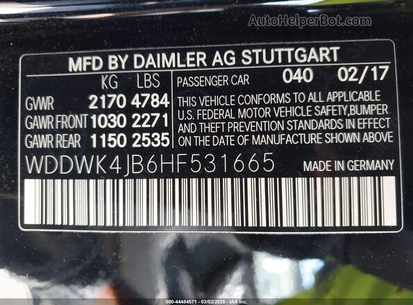 WDDWK4JB6HF531665 2017 MERCEDES-BENZ C-CLASS Черный Вид подкапотного пространства