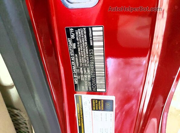 WDDWK8EB6KF913753 2019 MERCEDES-BENZ C Красный Вид подкапотного пространства