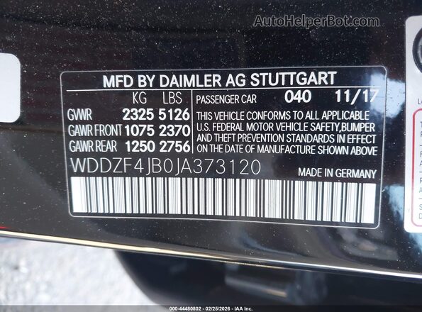 WDDZF4JB0JA373120 2018 MERCEDES-BENZ E-CLASS Черный Вид подкапотного пространства