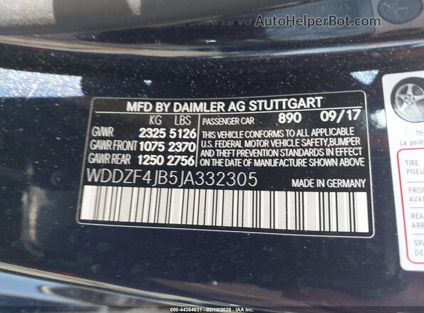 WDDZF4JB5JA332305 2018 MERCEDES-BENZ E-CLASS Синий Вид подкапотного пространства