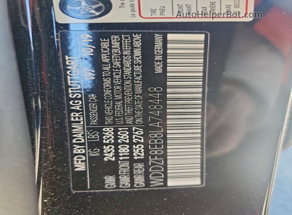 WDDZF8EB8LA748448 2020 MERCEDES-BENZ E Black ძრავის განყოფილების ხედი