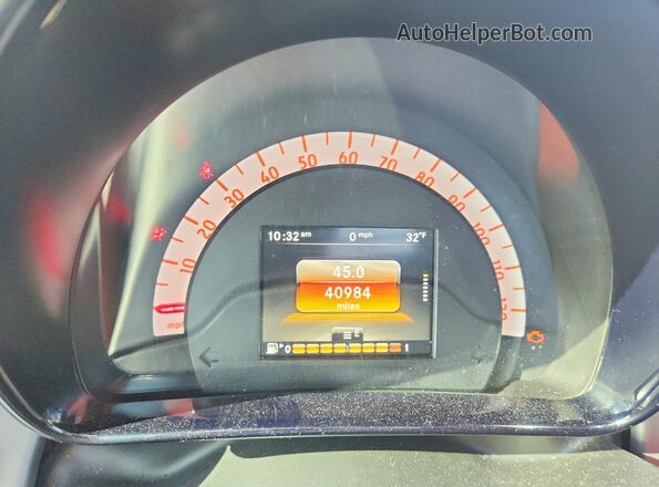 WMEFJ5DA2GK071028 2016 SMART FORTWO Orange Widok zestawu wskaźników
