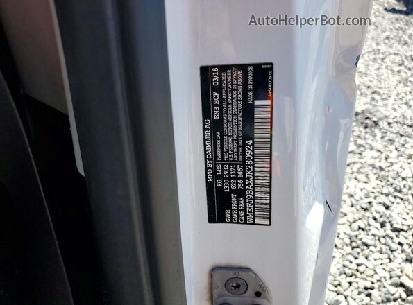 WMEFJ9BAXJK280924 2018 SMART FORTWO Белый Вид подкапотного пространства