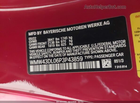 WMW43DL06P3P43859 2023 MINI CONVERTIBLE Red Widok komory silnika