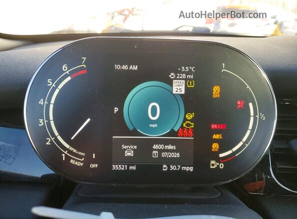 WMW53DK06P2T22624 2023 MINI COOPER Белый Вид щитка приборов