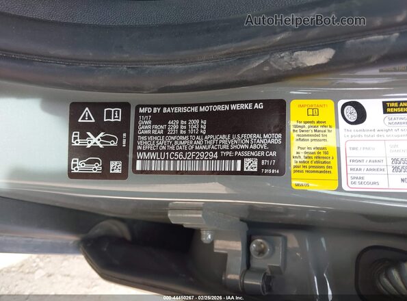 WMWLU1C56J2F29294 2018 MINI CLUBMAN Серый Вид подкапотного пространства