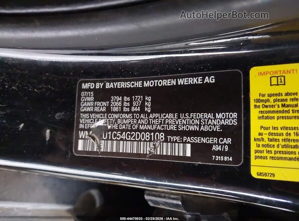 WMWXU1C54G2D08108 2016 MINI HARDTOP Черный Вид подкапотного пространства