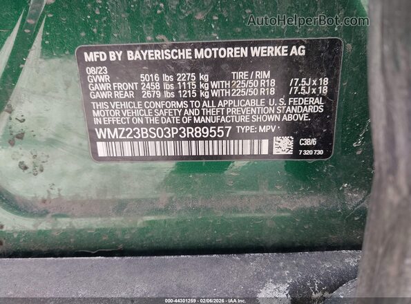 WMZ23BS03P3R89557 2023 MINI SE COUNTRYMAN Green Вид підкапотного простору