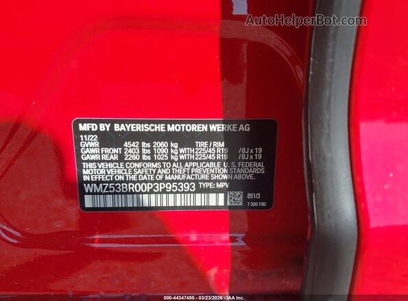 WMZ53BR00P3P95393 2023 MINI COUNTRYMAN Красный Вид подкапотного пространства