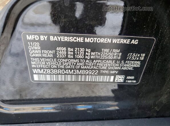 WMZ83BR04M3M89922 2021 MINI COOPER Black Engine compartment view
