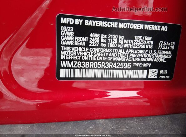 WMZ83BR05R3R42596 2024 MINI COUNTRYMAN Красный Вид подкапотного пространства