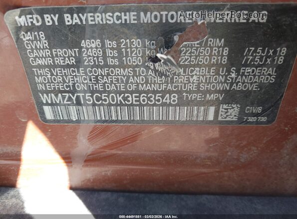 WMZYT5C50K3E63548 2019 MINI COUNTRYMAN Оранжевый Вид подкапотного пространства
