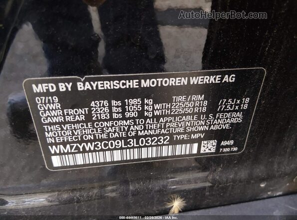 WMZYW3C09L3L03232 2020 MINI COUNTRYMAN Черный Вид подкапотного пространства