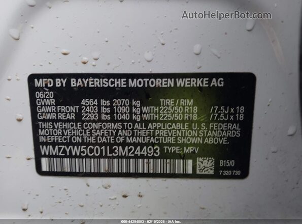 WMZYW5C01L3M24493 2020 MINI COUNTRYMAN White Widok komory silnika