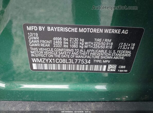 WMZYX1C08L3L77534 2020 MINI COUNTRYMAN Зеленый Вид подкапотного пространства
