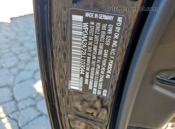 WP0AA2A72LL103044 2020 PORSCHE PANAMERA Черный Вид подкапотного пространства