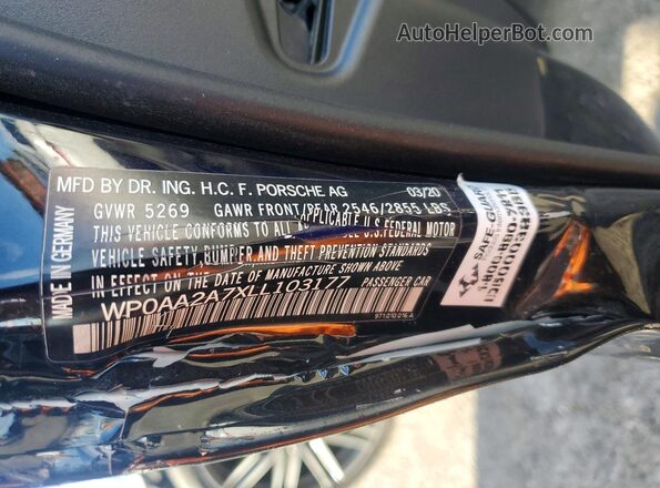 WP0AA2A7XLL103177 2020 PORSCHE PANAMERA Черный Вид подкапотного пространства