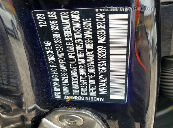 WP0AA2Y15RSA13289 2024 PORSCHE TAYCAN Черный Вид подкапотного пространства