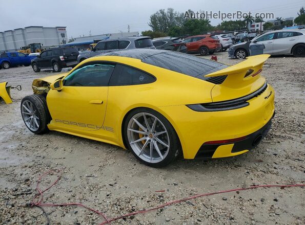 WP0AB2A93NS221952 2022 PORSCHE 911 Желтый Задняя левая четверть