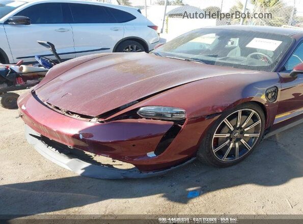 WP0AB2Y16NSA45160 2022 PORSCHE TAYCAN Maroon Przód lewy