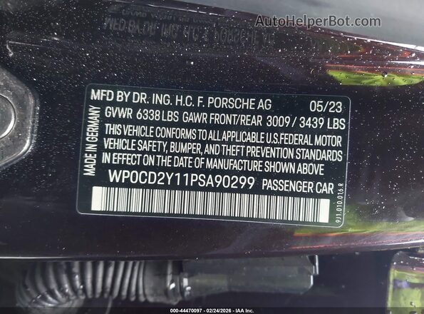 WP0CD2Y11PSA90299 2023 PORSCHE TAYCAN Brown Engine compartment view