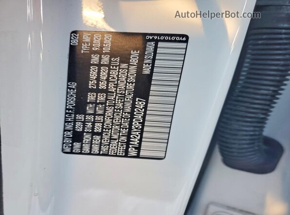 WP1AA2AY3PDA02487 2023 PORSCHE CAYENNE White Widok komory silnika