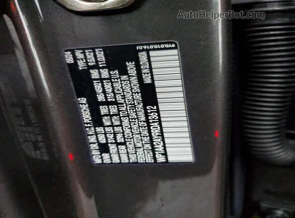 WP1AA2AY9RDA13612 2024 PORSCHE CAYENNE Charcoal Vista de la etiqueta del VIN