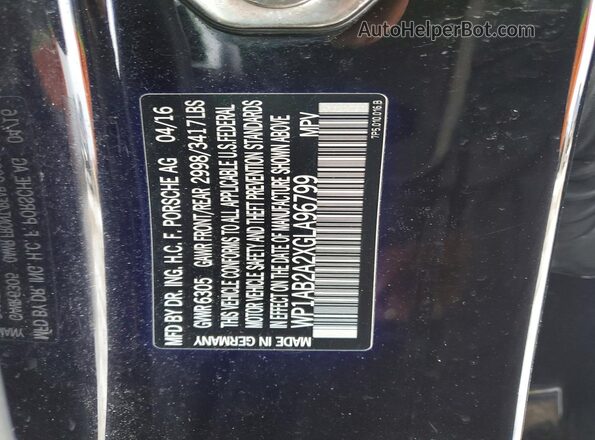WP1AB2A2XGLA96799 2016 PORSCHE CAYENNE Черный Вид подкапотного пространства