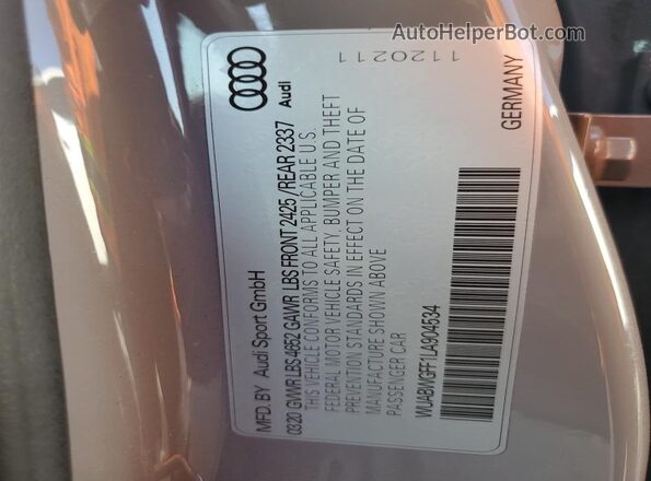 WUABWGFF1LA904534 2020 AUDI RS3 Серый Вид подкапотного пространства