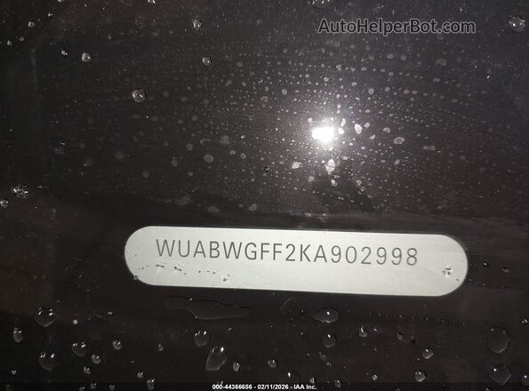 WUABWGFF2KA902998 2019 AUDI RS3 Gray 