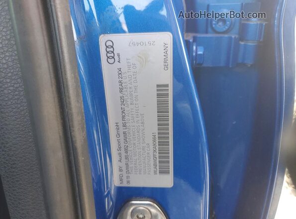 WUABWGFF3KA906641 2019 AUDI RS3 Blue Շարժիչի բաժամունքի տեսք