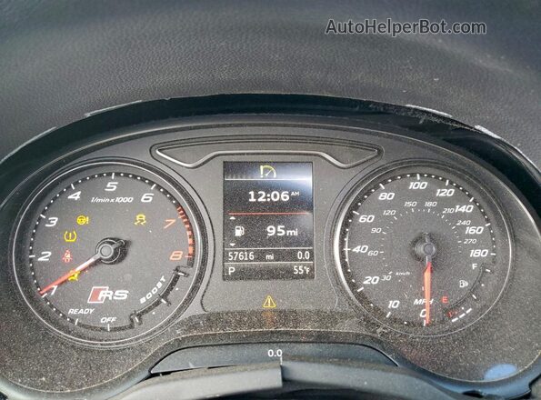 WUABWGFFXJ1900513 2018 AUDI RS3 Gray Սարքավորումների վահանակի տեսք