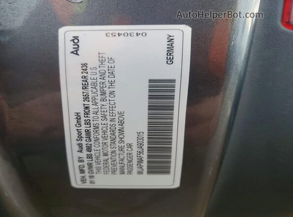 WUAPWAF56JA903015 2018 AUDI RS5 Black Widok komory silnika
