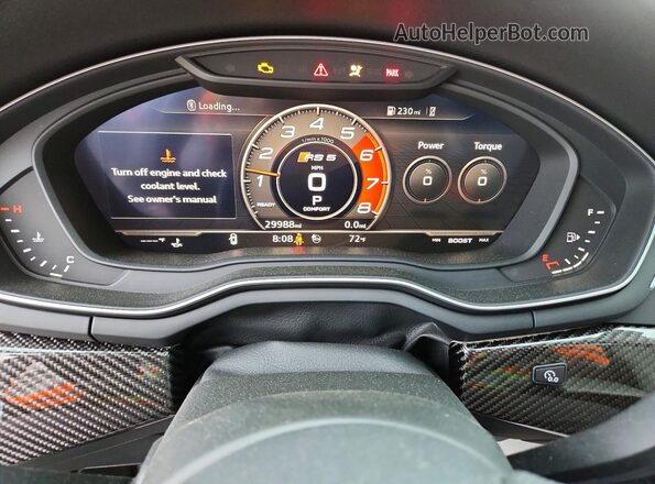 WUAPWAF5XKA904038 2019 AUDI RS5 Gray Widok zestawu wskaźników